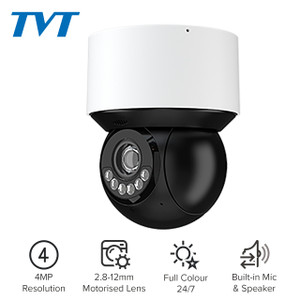 TVT IP 4MP Mini PTZ 4x Zoom 2.8-12mm - White