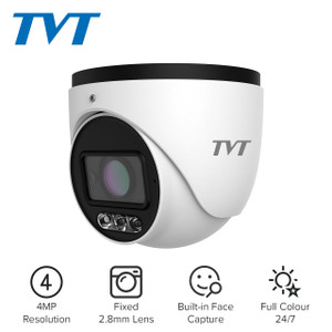 TVT IP 4MP Low Light Face Capture EYEBALL 2.8mm - White