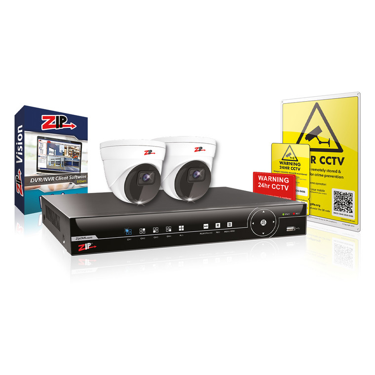 4K Coax Kit 4ch 1TB Recorder 2 Cams