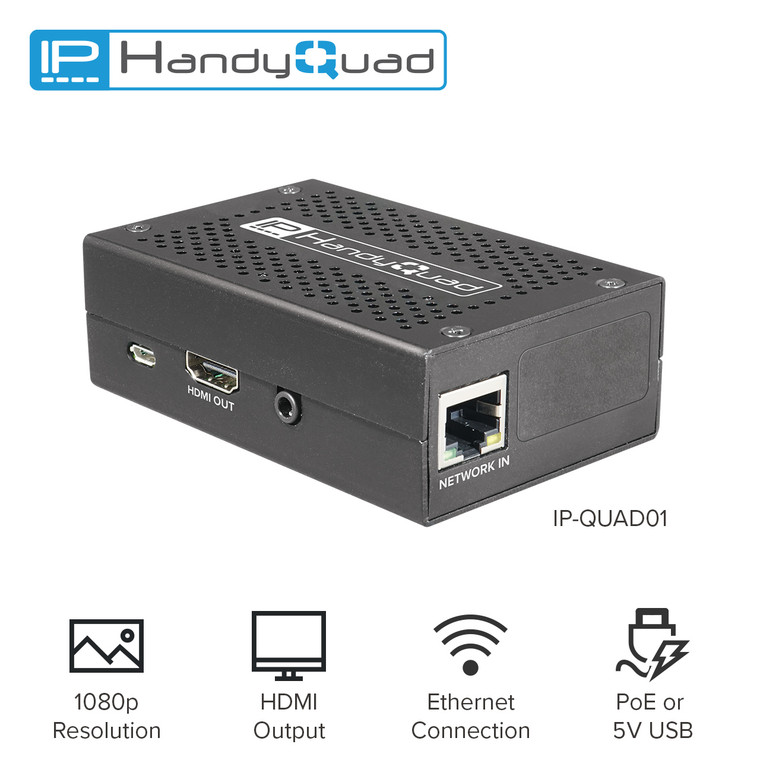 IP HandyQuad Professional RTSP Stream to HDMI Solution