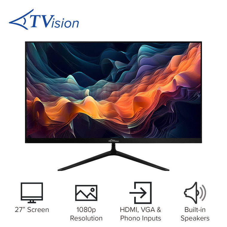 1080p LED Monitor With HDMI, VGA & Phono input - 27 Inch