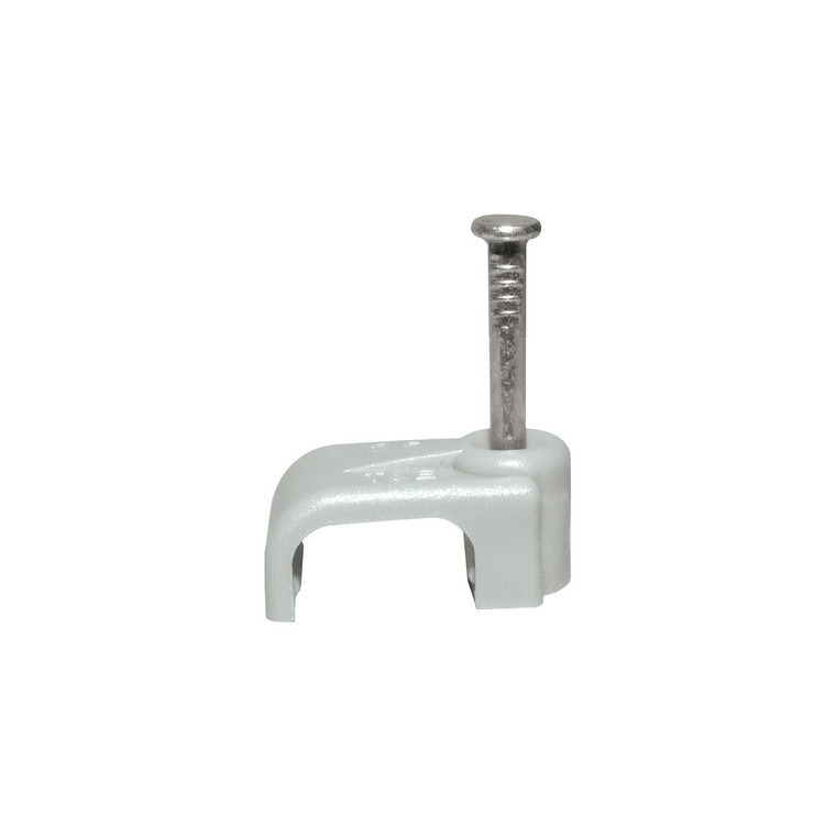 6mm Flat Grey Cable Clips x100