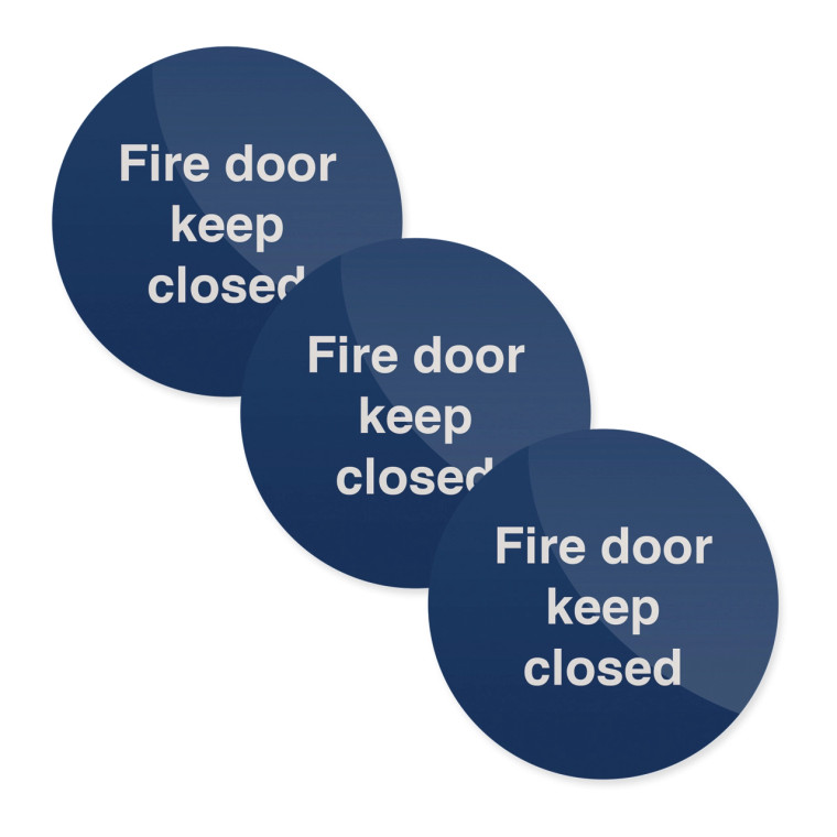 100 x 100mm Fire Door Keep Closed Sticker x3