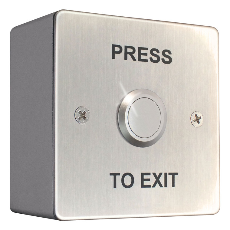 Stainless Steel Exit Button - 86x86mm - Silver