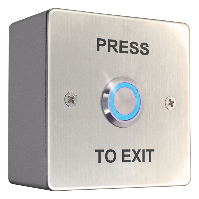 Stainless Steel Exit Button 86x86mm Silver LED