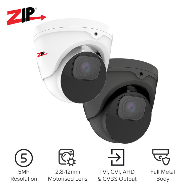 Zip Co-ax 5MP SMART Motorised EYEBALL 2.8-12mm Zip Co-ax 5MP SMART Motorised EYEBALL 2.8-12mm