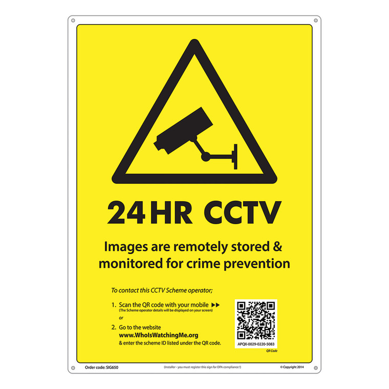 CCTV Warning Sign with Unique ID - A3 420x297mm