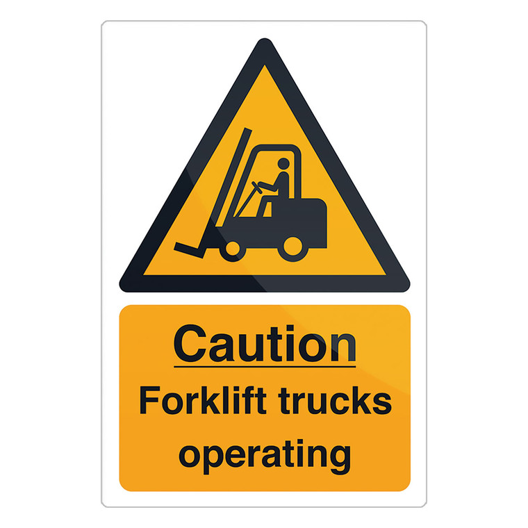 Caution Forklift Truck Sign (300 x 200mm)