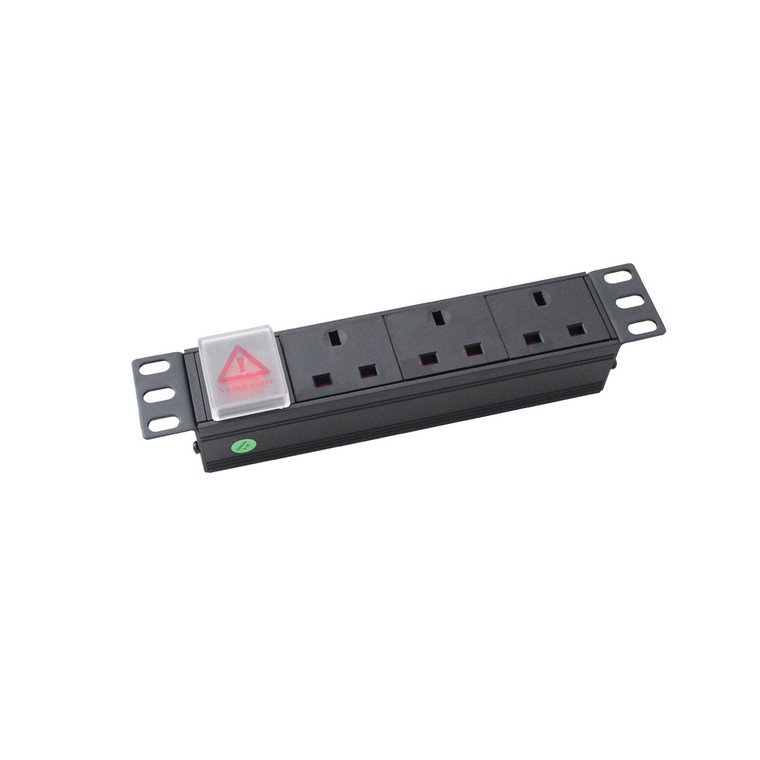 Power Panel 3-way UK  for 10 Inch Rack