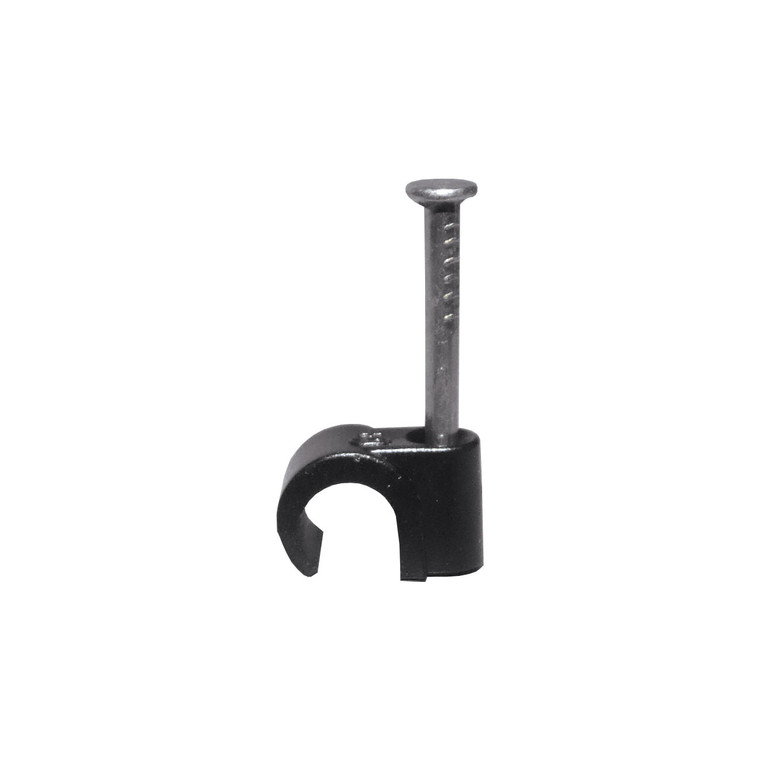 6mm Round Black Cable Clips