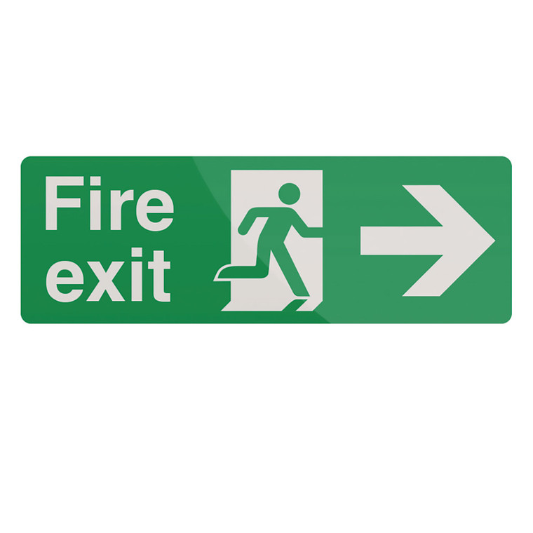 150x400mm Fire Exit Sign Right Arrow