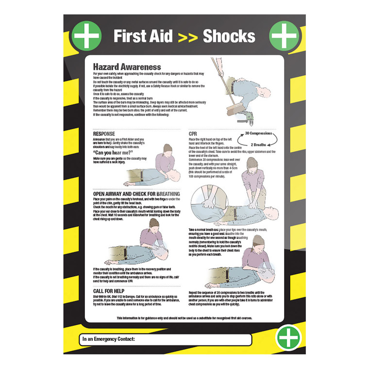 590 x 420mm Electric Shock First Aid Poster