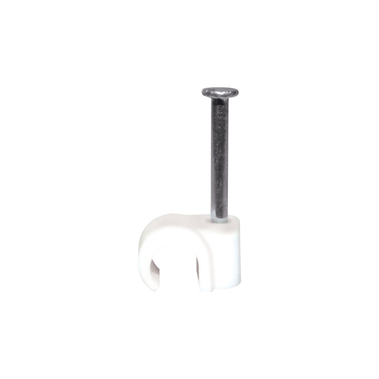 6mm Round White Cable Clips