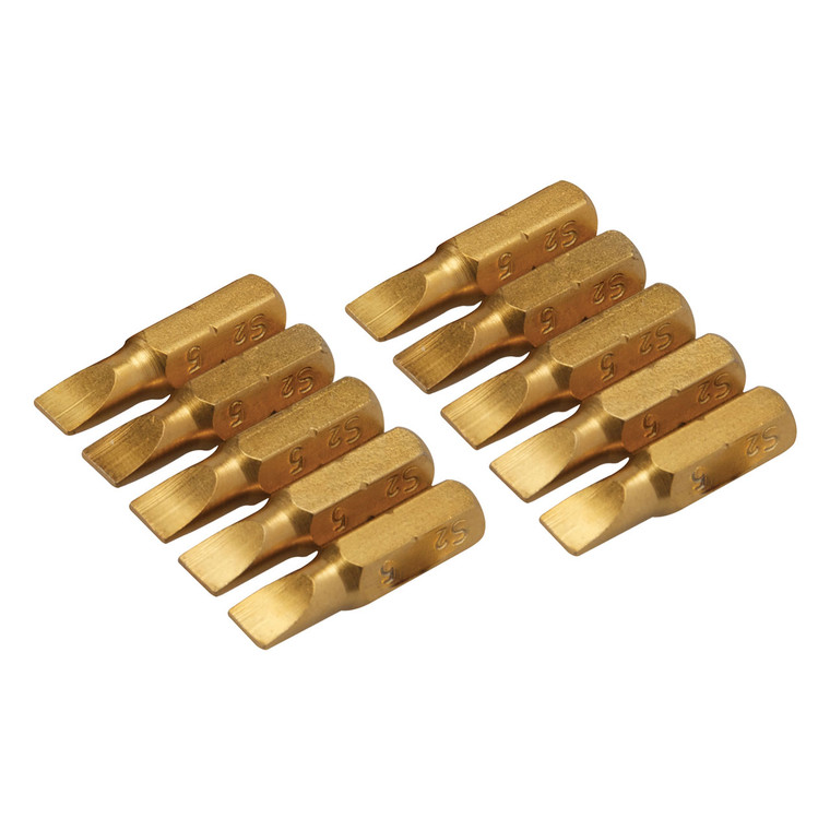 Slotted Titanium Coated S2 Grade Screwdriver Bits