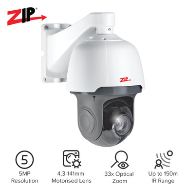 Zip IP PRO 5MP iSense AI PTZ 33x - White - System Q Ltd
