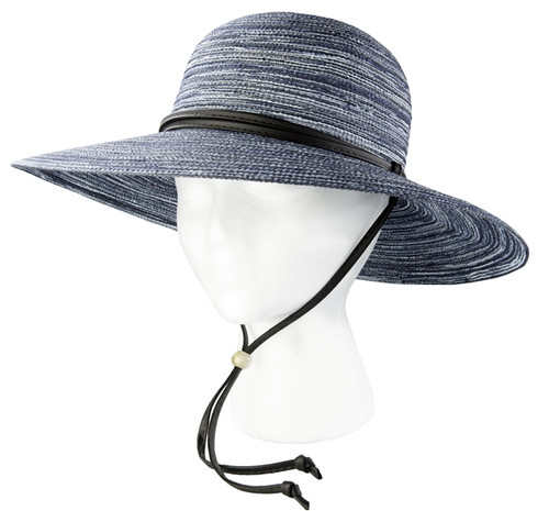 The Sloggers 4405 Braided Sun Hat is one of our most popular designs. This version combines Navy for a very attractive look . It has a wind lanyard for those blustery days, a high quality inner hat band for excellent comfort and most importantly, it has been rated UPF 50+, the MAXIMUM SUN PROTECTION RATING AVAILABLE by a reputable sun care laboratory. Not only does this hat keep you protected from the sun, but it looks great also! The 5" wide brim has a nice shape to it, not too stiff, not too floppy. YOU'LL LOVE THIS HAT! Medium fit.