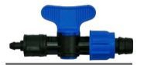 Tape Loc x 0.42" Barb with Valve. Blue Handle