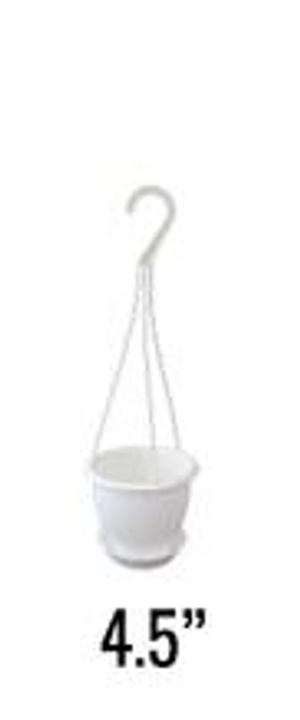 White 4.5" Traditional Hanging Basket