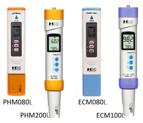 Handheld pH and EC meters
