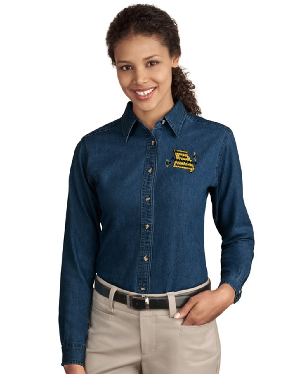 Long Sleeve Monogram Shirt for Women Monogrammed Pocket Long