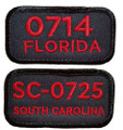 Sew your Troop Number and State patch ¼” below the seam on the right sleeve.