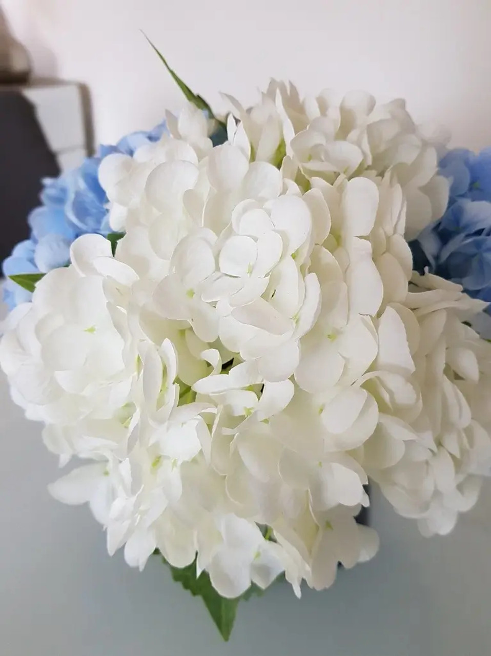 White Real Touch Hydrangea Pick
