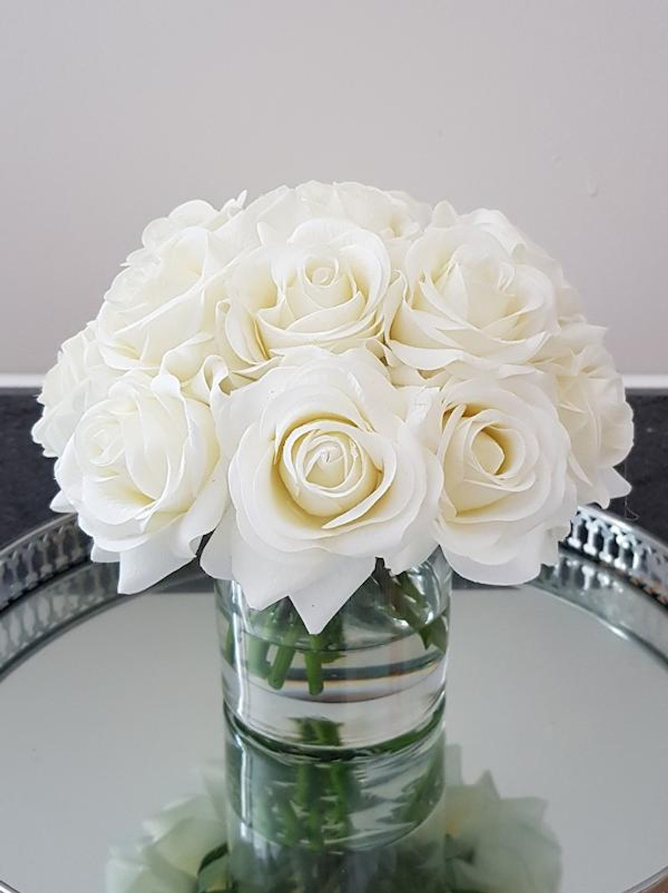 Real Touch Roses in cylinder vase