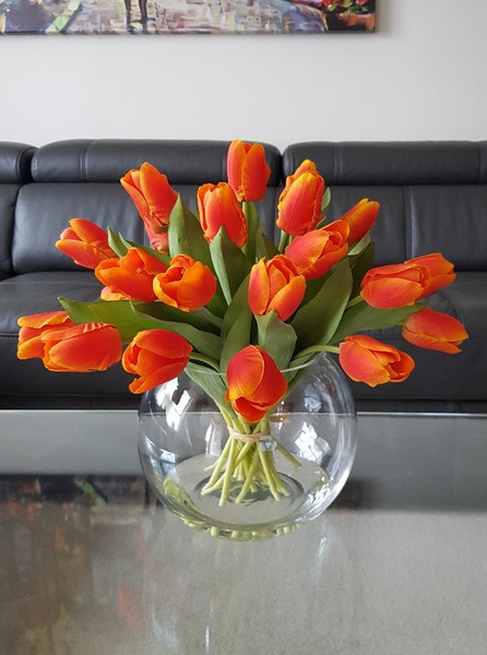 Real Touch Tulips in Vase