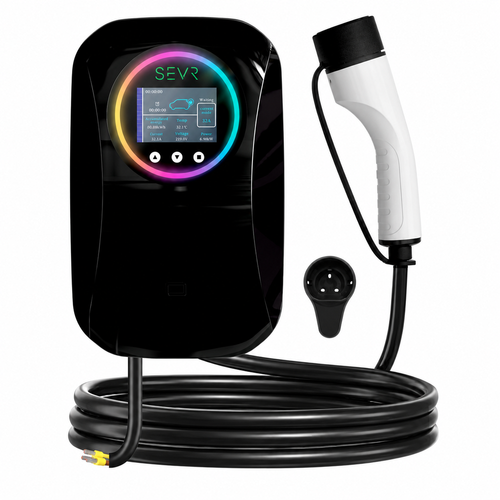 Electric Vehicle Charger 22kW Type 2 4.2m Tethered Cable Black