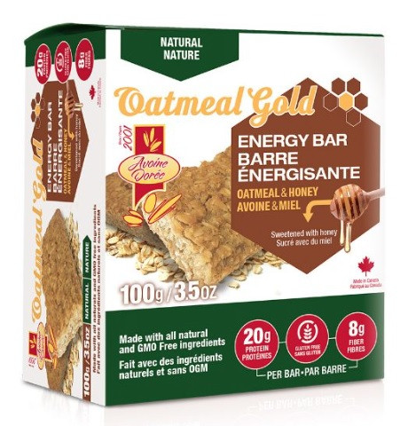 Oatmeal Gold Honey & Oat Energy Bar 100g (Box of 6) Natural