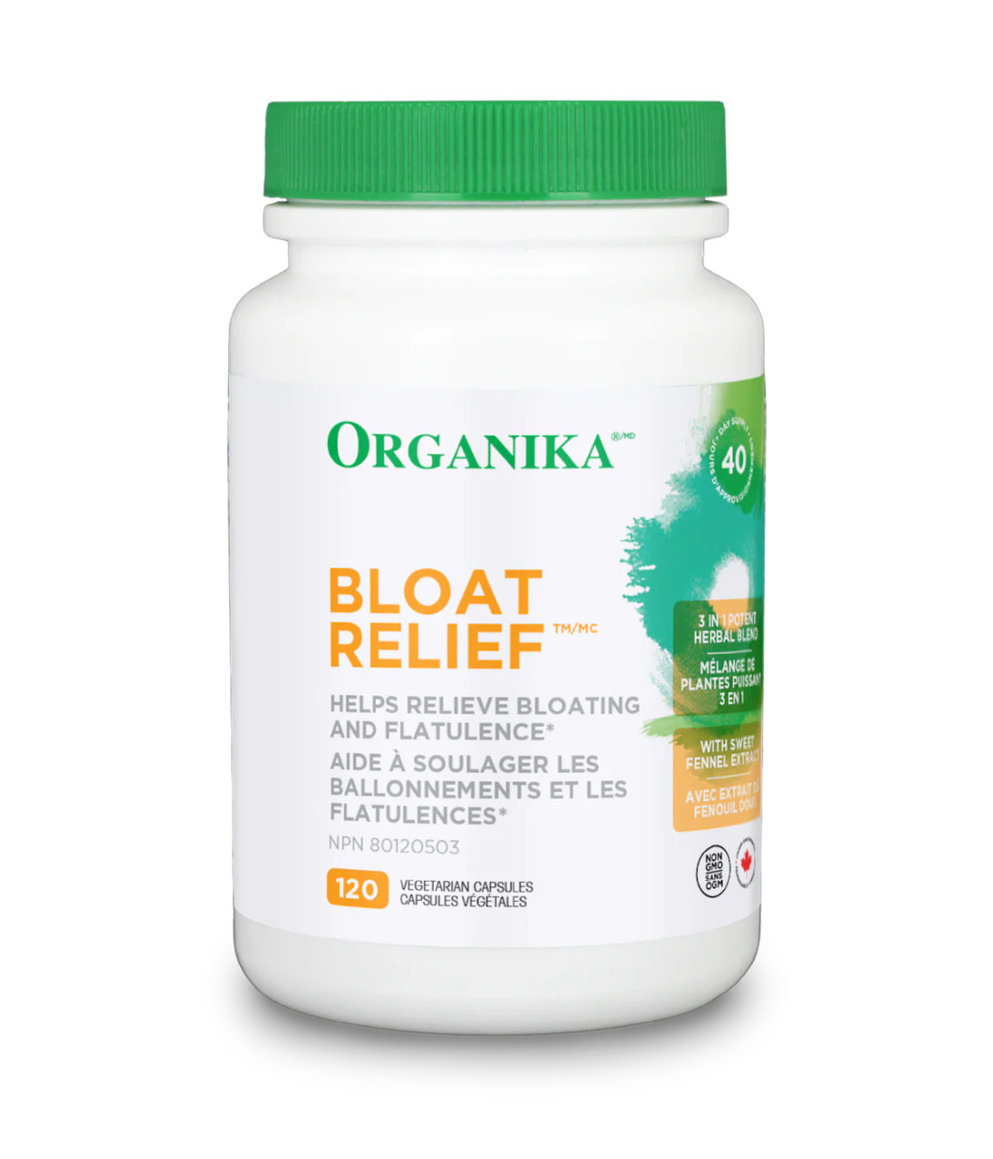 Organika Bloat Relief 120 Vegetable capsules