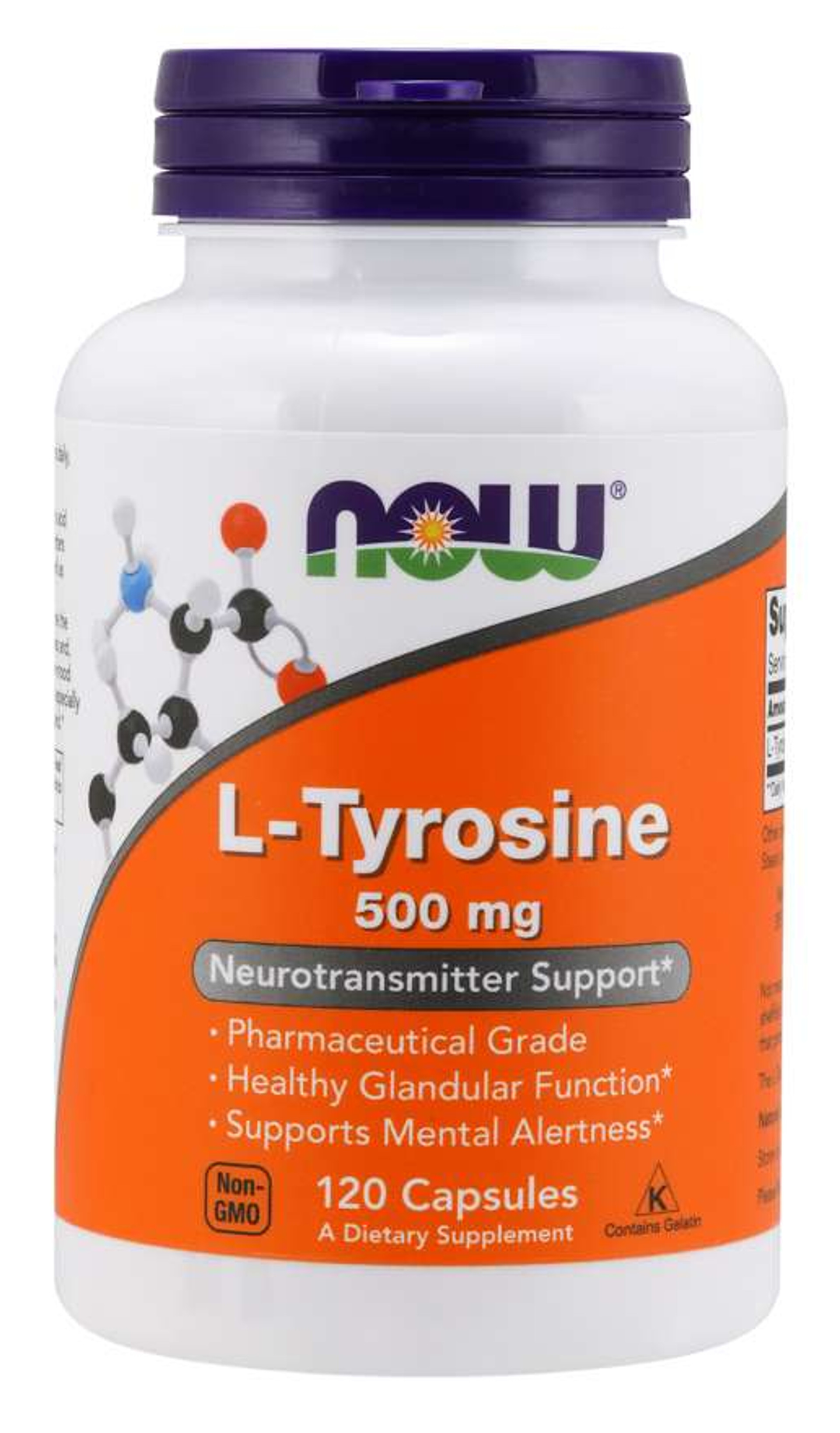 NOW LTyrosine 500mg 120 Caps Coresupplements.ca