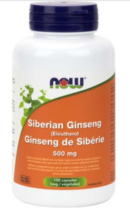 NOW Siberian Ginseng 500mg 100 Veggie Capsules NOW Siberian Ginseng 500mg 100 Veggie Capsules