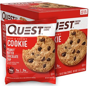 Quest Nutrition Protein Cookie (Box of 12) Peanut Butter Chocolate Chip Quest Nutrition Protein Cookie (Box of 12) Peanut Butter Chocolate Chip