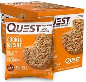 Quest Nutrition Protein Cookie (Box of 12) Peanut Butter Quest Nutrition Protein Cookie (Box of 12) Peanut Butter