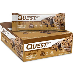 Quest Dipped Bar Chocolate Chip Cookie Dough - Box of 12 Quest Dipped Bar Chocolate Chip Cookie Dough - Box of 12