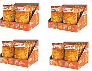 Quest Nutrition Protein Chips Nacho Cheese Pack of 4 Boxes (32 Bags) Quest Nutrition Protein Chips Nacho Cheese Pack of 4 Boxes (32 Bags)