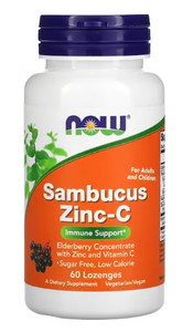 NOW Sambucus Zinc-C 60 Lozenges NOW Sambucus Zinc-C 60 Lozenges