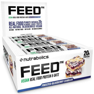 Nutrabolics FEED Bars - Vegan Frosted Blueberry Cobbler (Box of 12 Bars)
