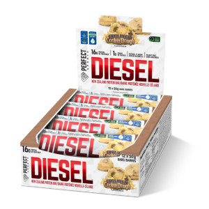 Perfect Sports Diesel Protein Bar Chocolate Chip Cookie Dough box Perfect Sports Diesel Protein Bar Chocolate Chip Cookie Dough box