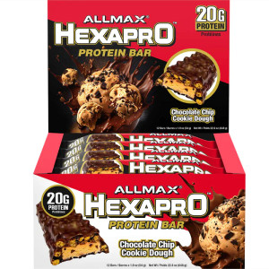 Allmax Hexapro Protein Bars (Box of 12) - Chocolate Chip Cookie Dough Allmax Hexapro Protein Bars (Box of 12) - Chocolate Chip Cookie Dough