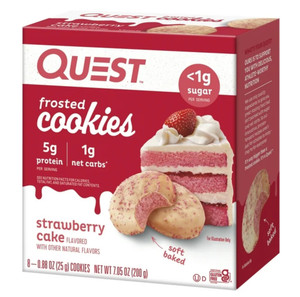 Quest Frosted Cookie (Box of 8) Strawberry Cake Flavour Quest Frosted Cookie (Box of 8) Strawberry Cake Flavour