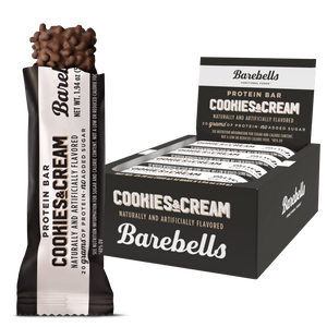 barebells protein bar cookies & cream barebells protein bar cookies & cream