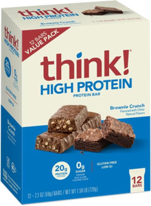 Think! Brownie Crunch Protein Bars (10 Bar Box + 2 single bars) 12-Pack Think! Brownie Crunch Protein Bars (10 Bar Box + 2 single bars) 12-Pack