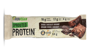 Iron Vegan Sprouted Protein Bar Double Chocolate Brownie Sweet And Salty Caramel Peanut Chocolate Chip
