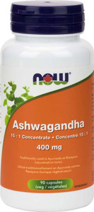 NOW Ashwagandha 15 to 1 Concentrate 400mg Anti stress herb 90 capsules NOW Ashwagandha 15 to 1 Concentrate 400mg Anti stress herb 90 capsules