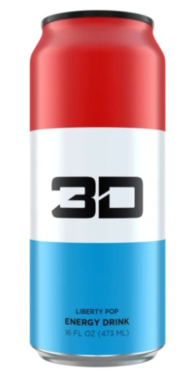 3D Energy Drink (Case of 12) - Liberty Pop (Red, White, Blue)