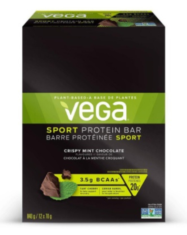 Vega Sport Protein Bar (Box of 12 Bars) - Crispy Mint Chocolate