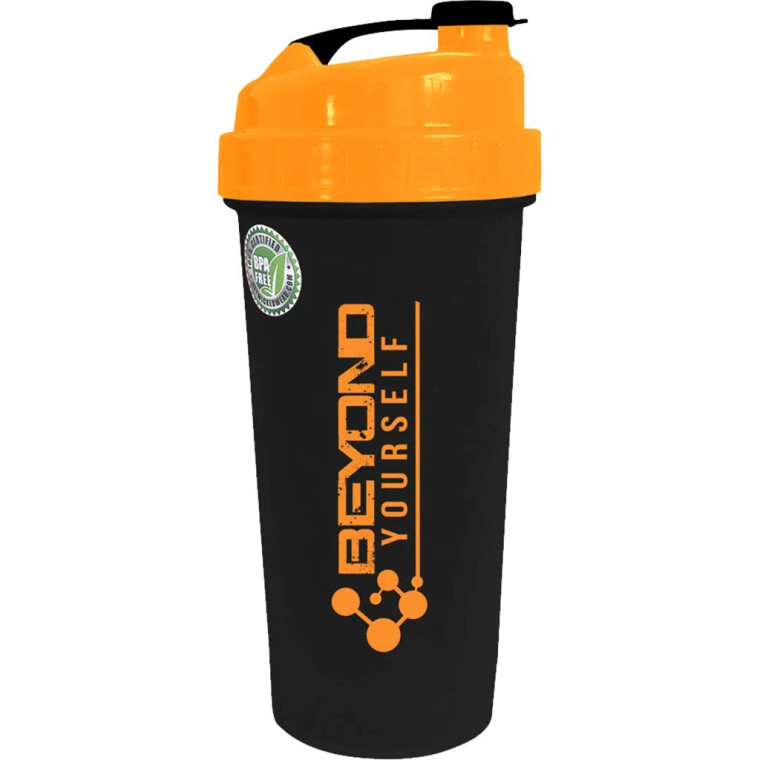 Beyond Yourself Blender Shaker Bottle Black Orange