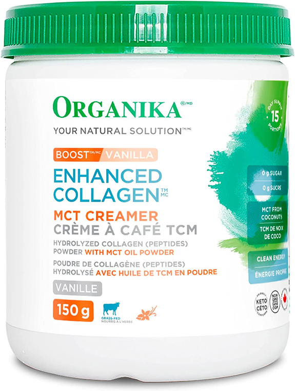 Organika Enhanced Collagen Boost with MCT Creamer 150g Vanilla